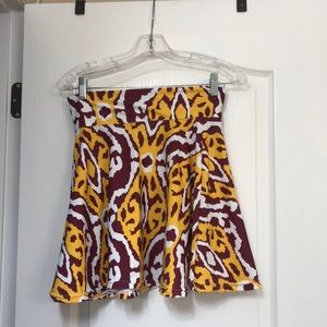 Garnet/gold game day strapless top & skirt